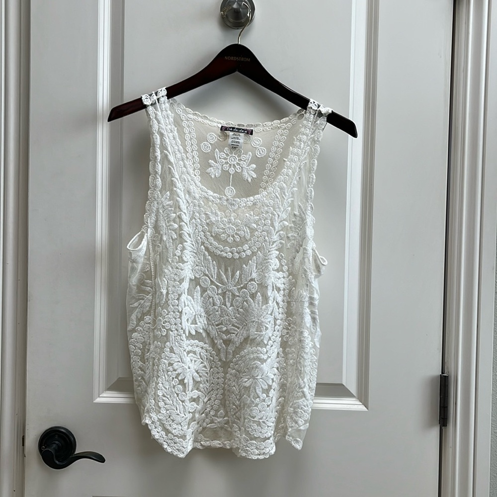 Ooh La La lace tank top